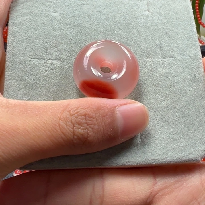 南红玛瑙天然原矿冰飘平安扣未镶嵌随*