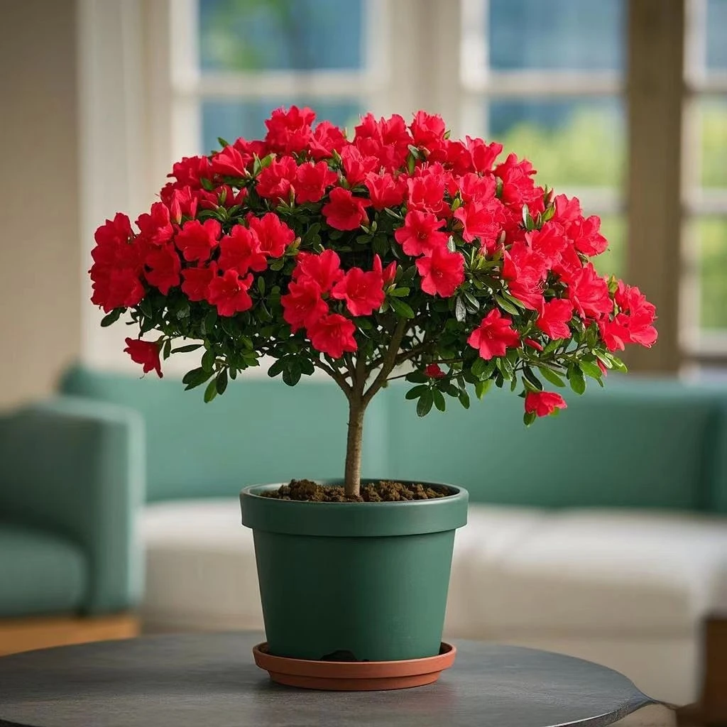 中国红比利时杜鹃花盆栽老桩带花苞四季开花易活盆栽室内室外