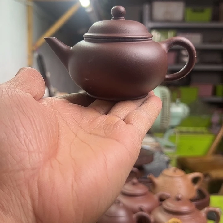 紫砂茶壶原矿紫泥120cc水平紫砂壶