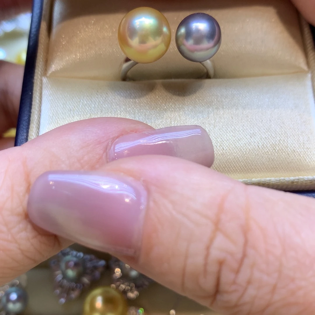 银S925镶嵌戒指海水珍珠