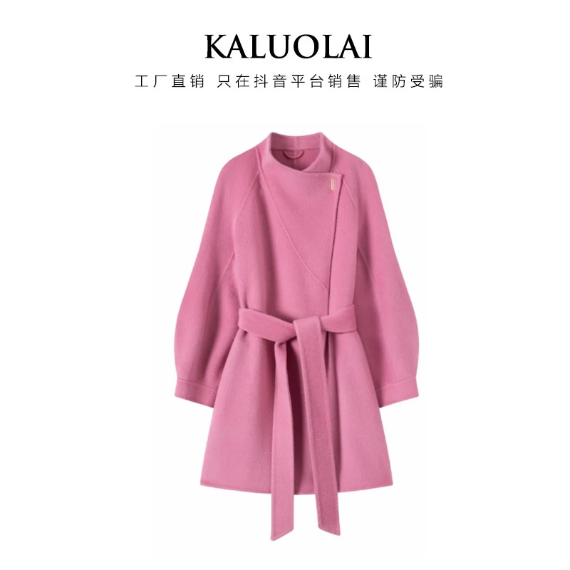 KALUOLAI/卡洛莱设计师网红轻奢羊毛大衣2025新款双面呢毛呢外套