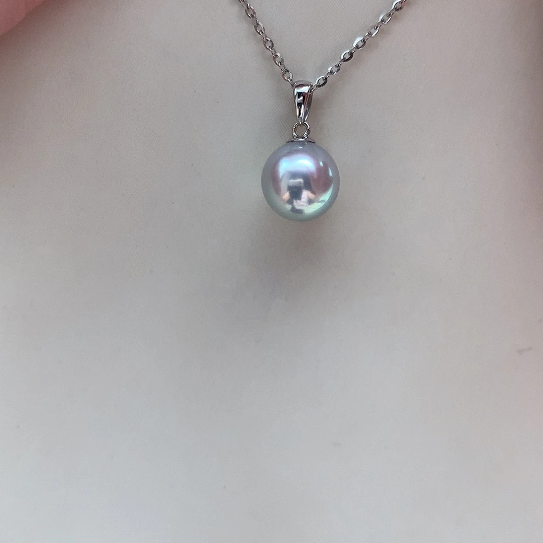 吊坠(赠链)18K金镶嵌海水珍珠8.5-9mm