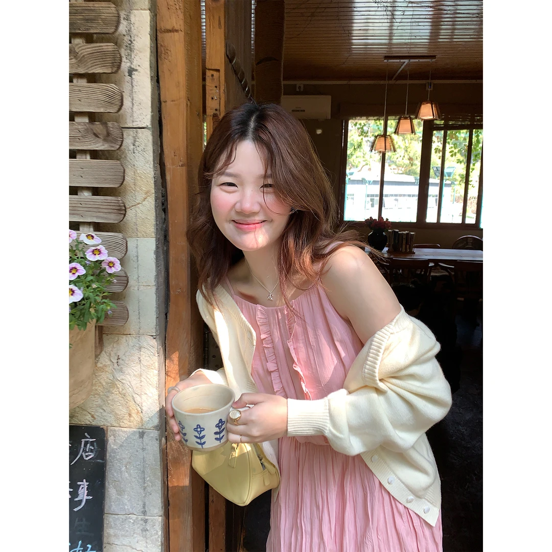 火火火【奶油杏仁露】韩系气质温柔圆领针织衫毛衣M29377HH51