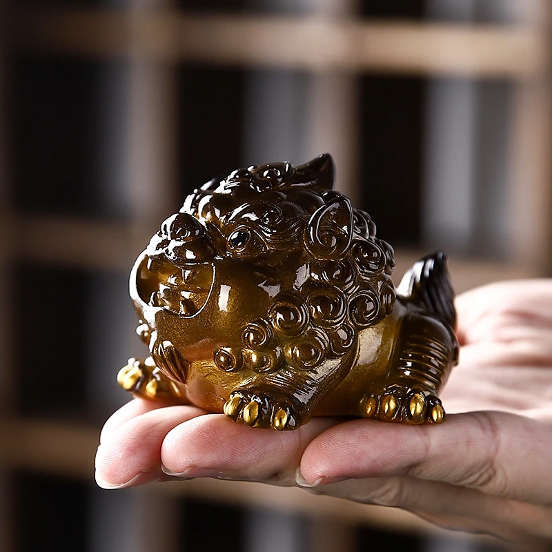 遇水变色茶宠摆件鸿运貔貅茶台摆件功夫茶具配件茶盘茶桌茶玩装饰