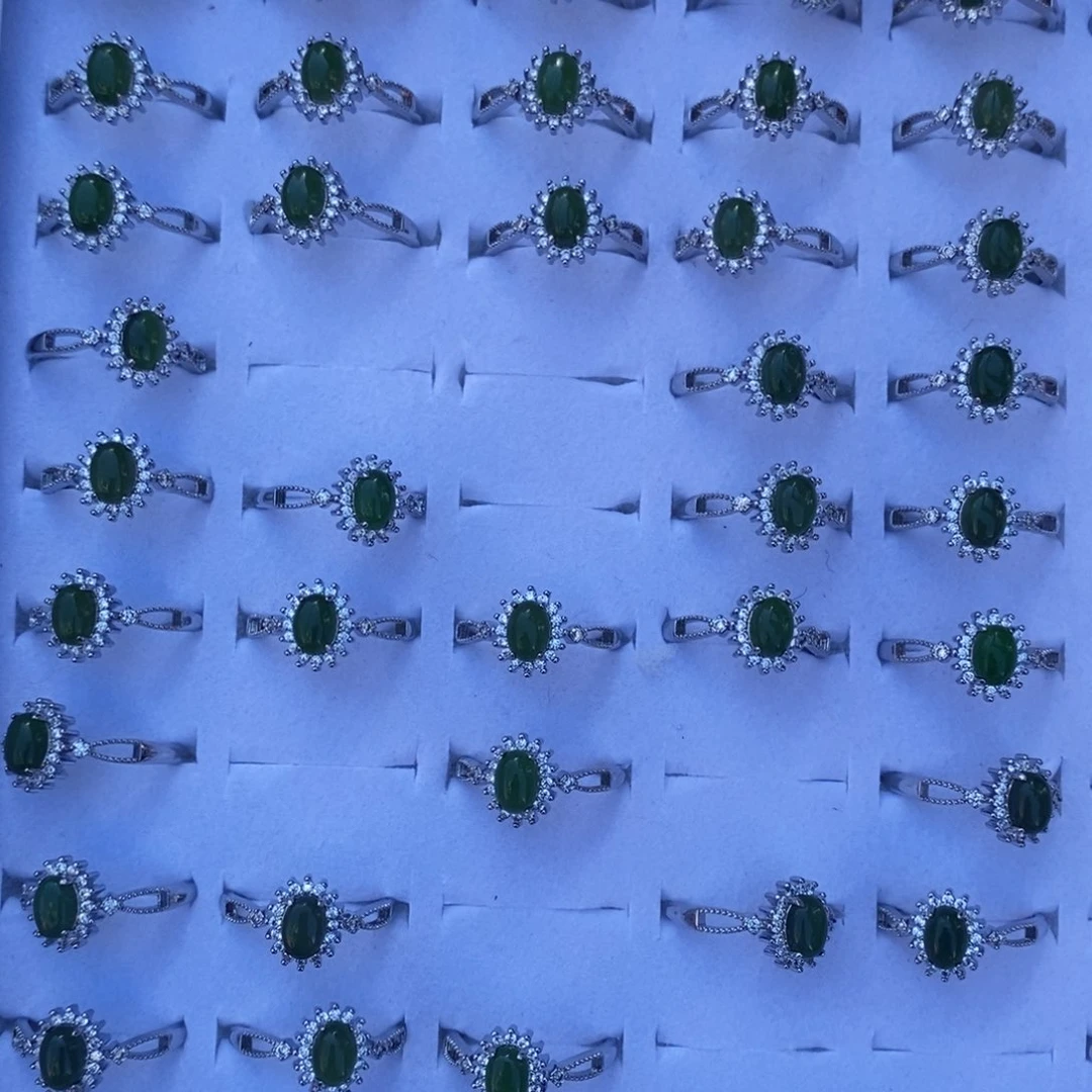 和田玉银S925镶嵌戒指多样性拍一发一