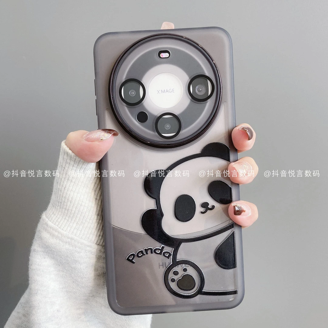 金属镜框适用华为mate70pro/60/50/40/30苹果17promax熊猫手机壳