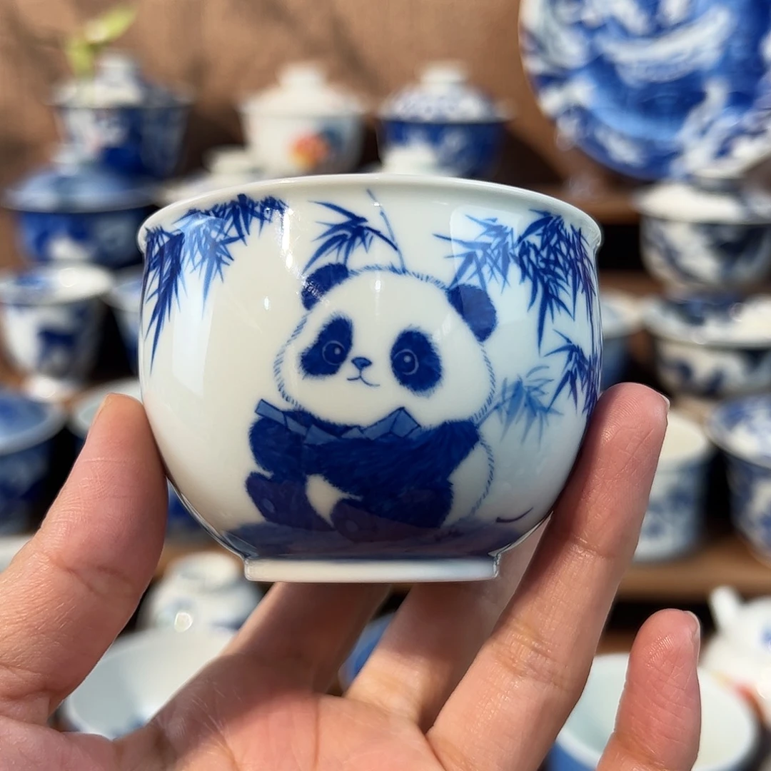 泥藝瓷梦熊猫幼崽杯杯
