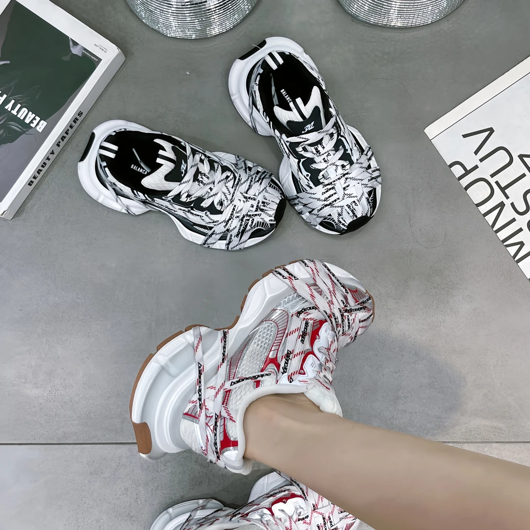 明星同款3xl字母绑带老爹鞋ins风百搭厚底脏脏鞋休闲增高运动鞋