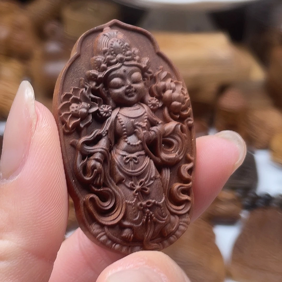 无事牌檀香木度母牌老山檀香