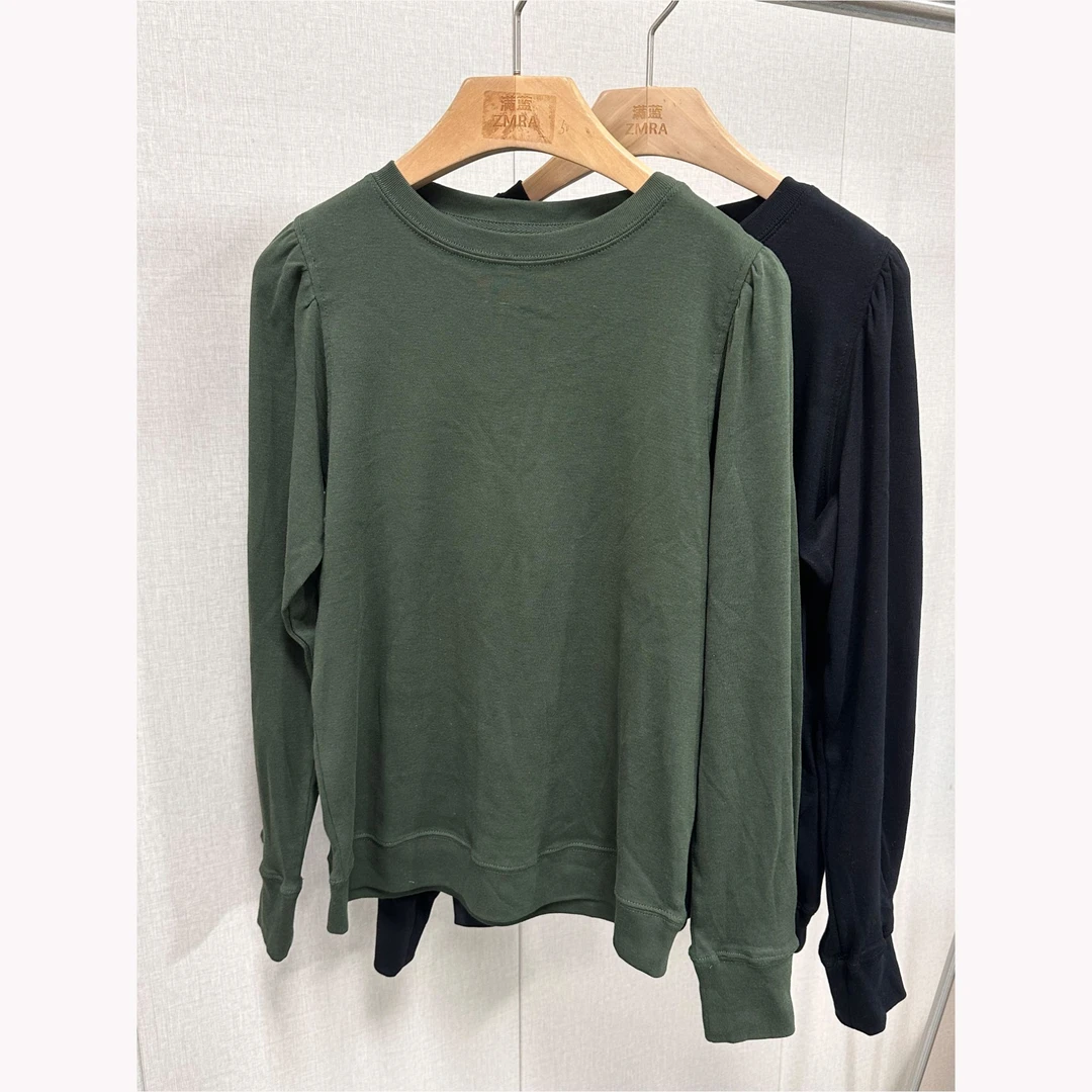 ZM1869秋季新款圆领纯色百搭休闲长袖T恤