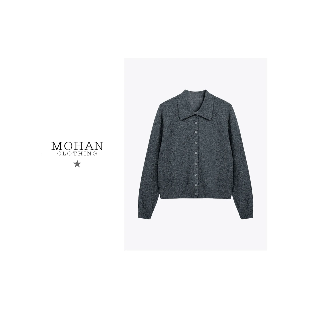 CLOTHING/墨含高奢时尚潮流气质优雅舒适保暖百搭翻领羊毛衫LW707