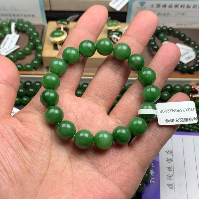 【闪购商品】未镶嵌手链和田玉（碧玉）Я*12