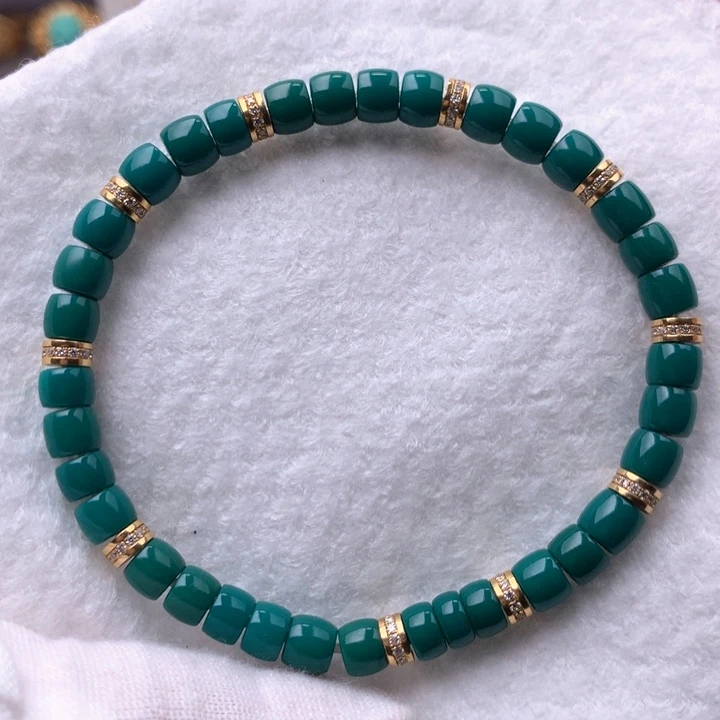 绿松石车挂18K金镶嵌