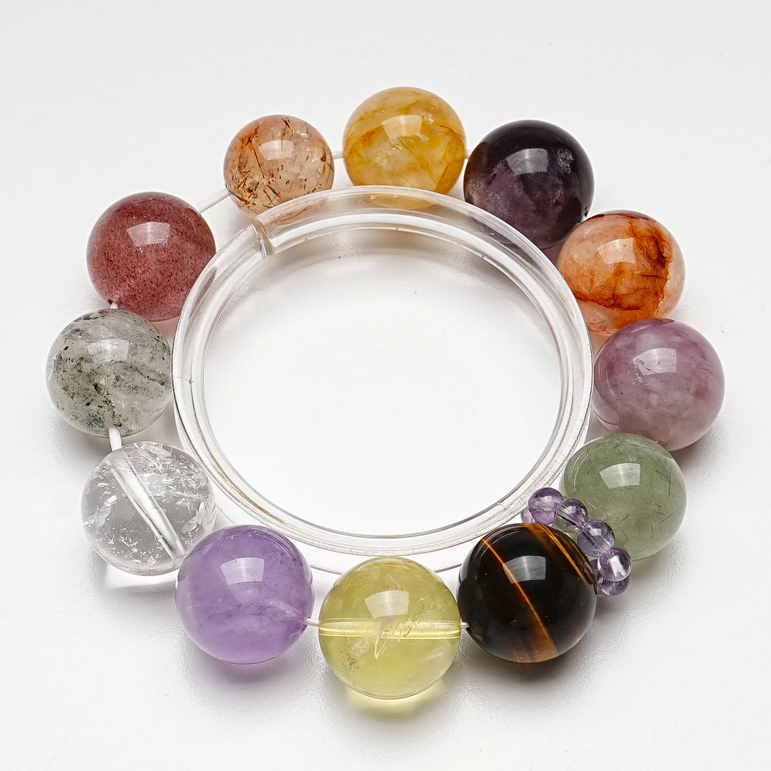 【锦瑟华年】天然水晶柠檬晶手串女生显白温柔虎眼手链多样性发一