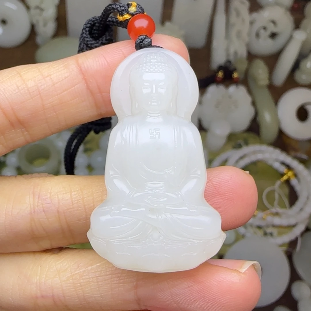 和田玉未镶嵌挂件大日如来