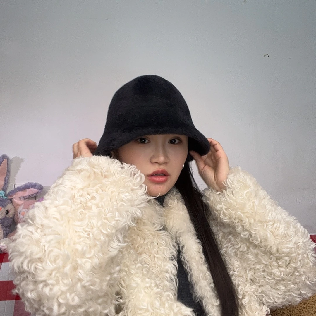 纯棉一个样品羊毛渔夫帽不掉毛