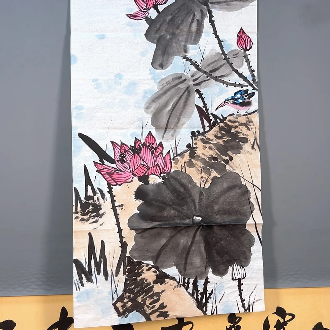 国画388 花鸟和蝴蝶都在天上