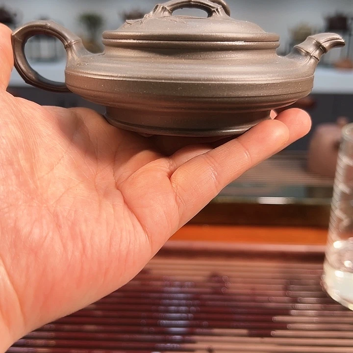 紫砂茶壶扁竹青段
