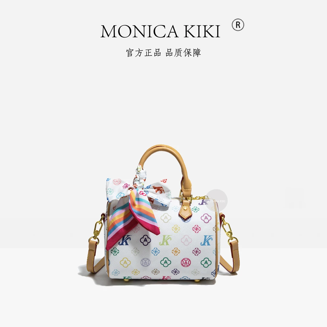 MONICA KIKI/莫妮卡奇奇三彩轻奢女士包波士顿时尚枕头包