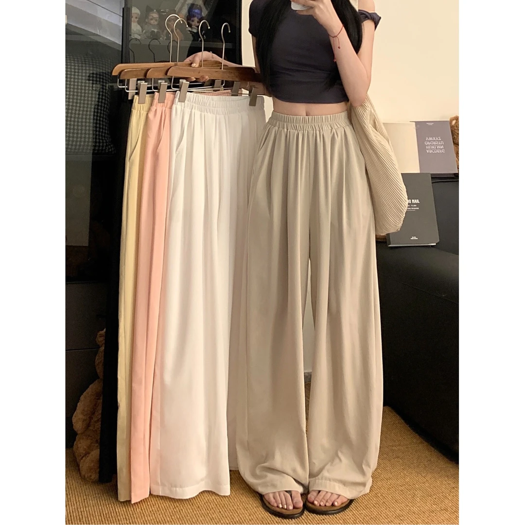 【8713】女装胖mm夏季爆款今年流行的梧桐裤2025宽松显瘦休闲裤子