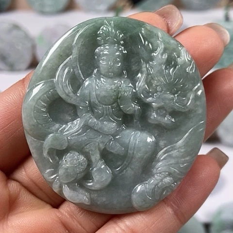 翡翠颈饰未镶嵌玉龙观音福利