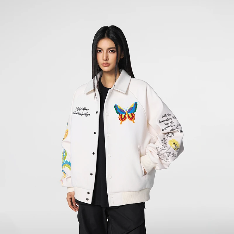 【Achock官方店】25SS新款毛巾绣立领棒球服外套潮牌美式夹克情侣