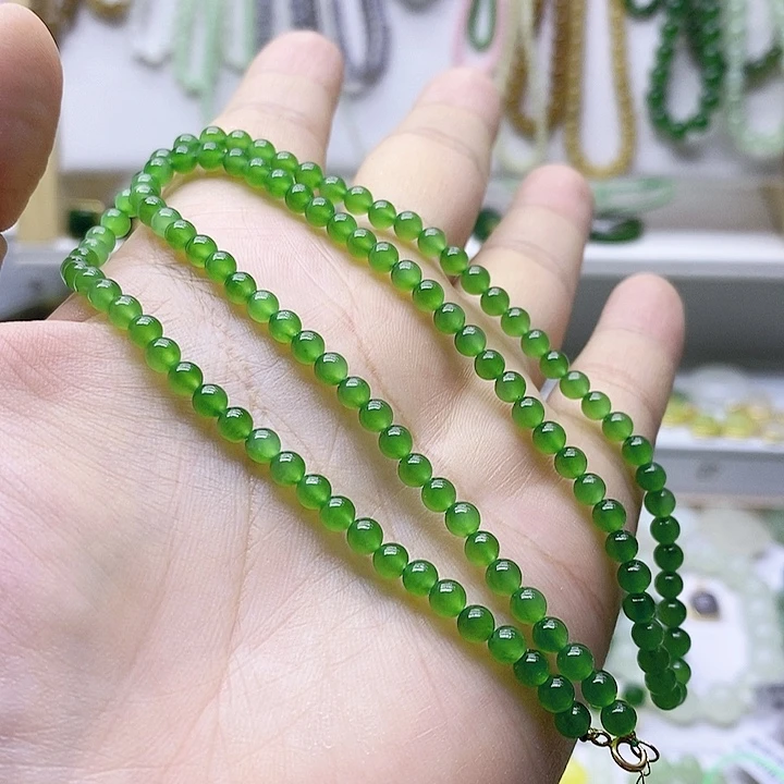 和田玉（碧玉）18K金镶嵌颈饰