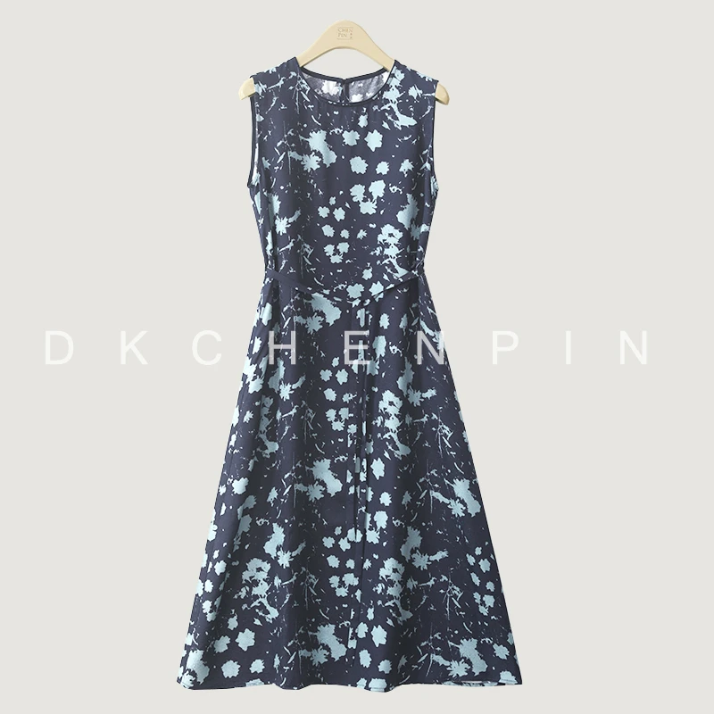 呈品  19姆米素锦缎花色圆领午休连衣裙 GD-SZH1962822