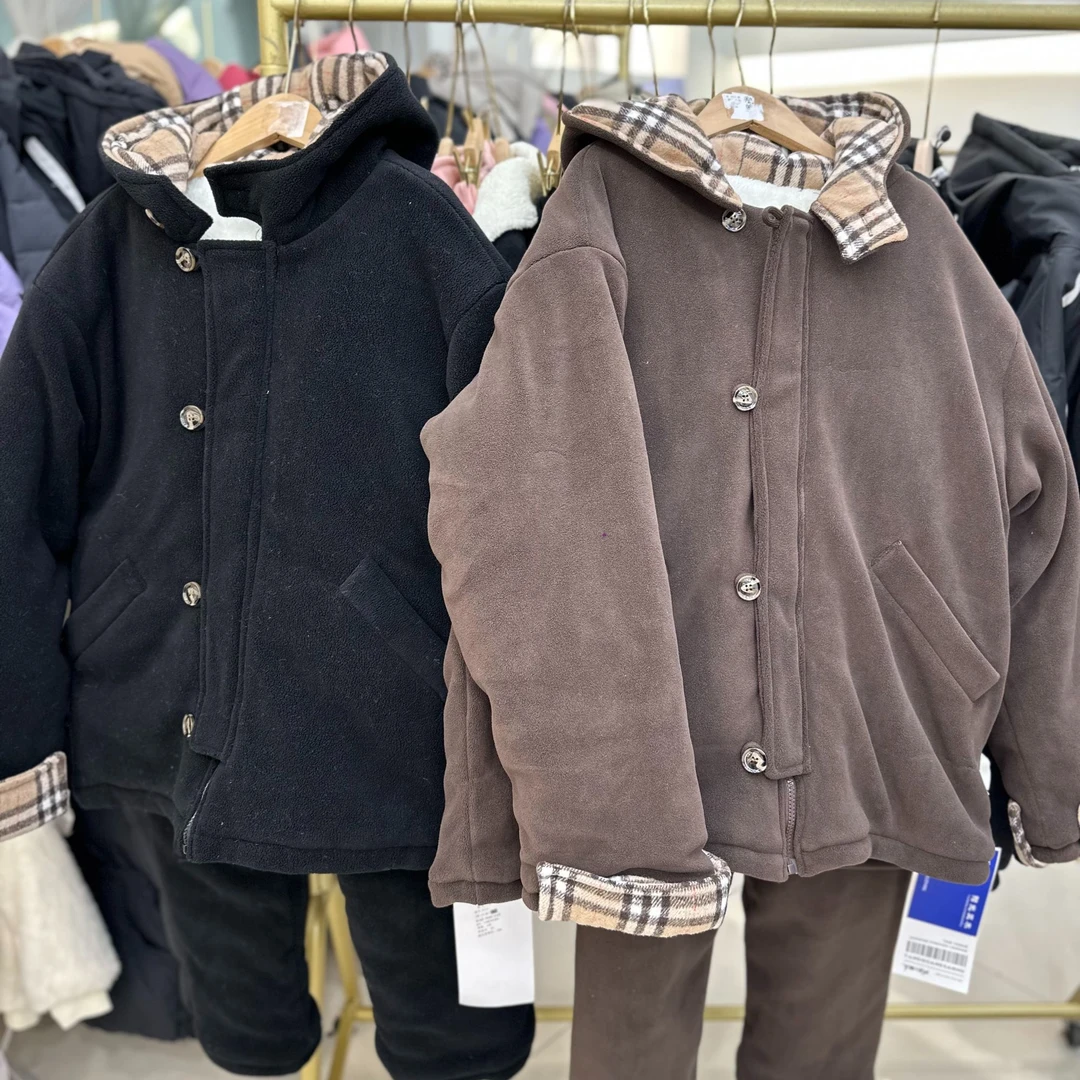 CMW 2024秋冬新款韩版拼接格子百搭套装 58121