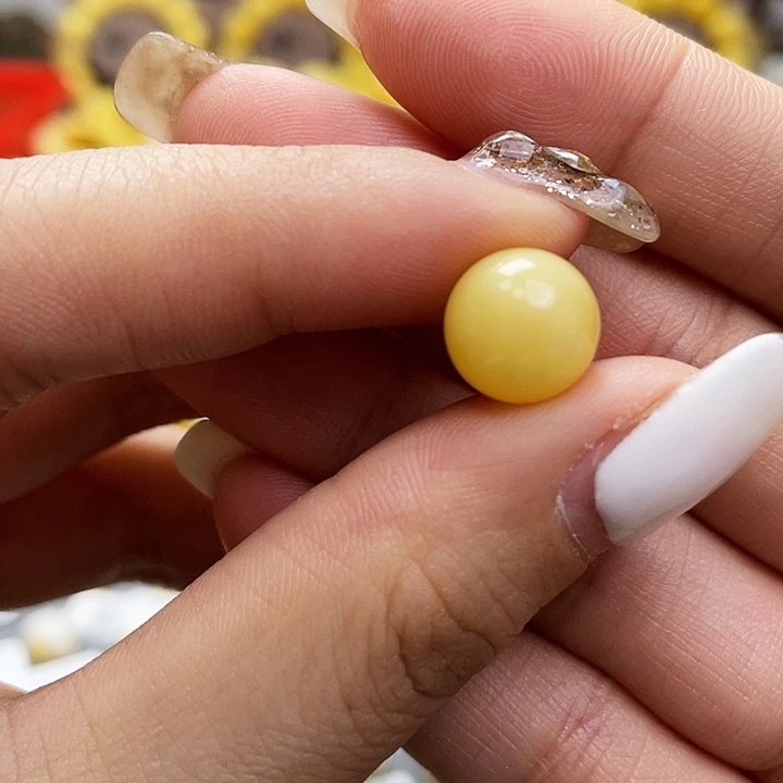 琥珀裸石未镶嵌单珠尺寸10.7mm