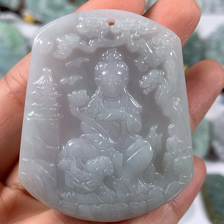 颈饰未镶嵌翡翠文殊菩萨福利