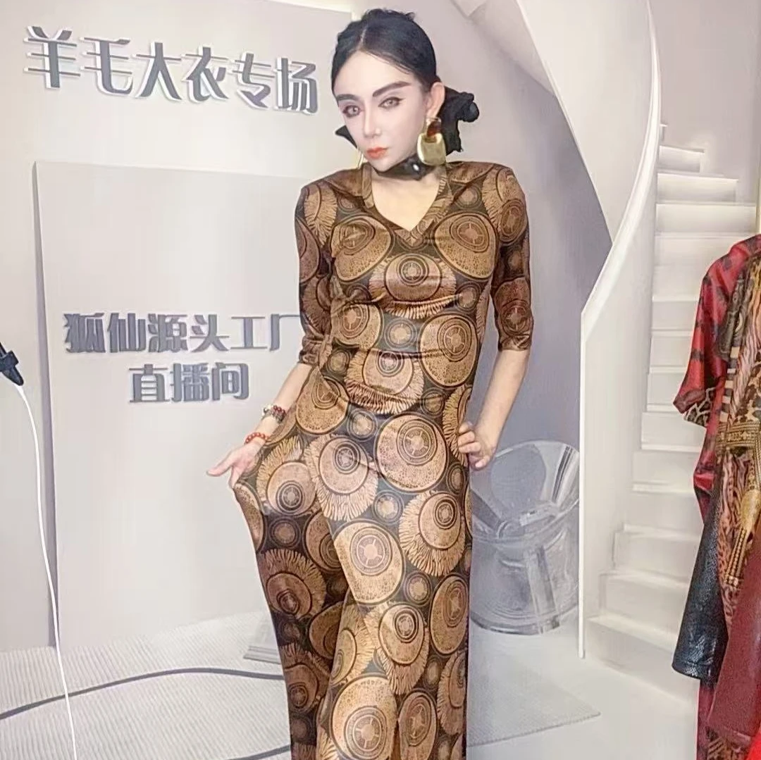 C31连衣裙套装时尚连衣裙气质短袖网红显瘦打底设计师轻奢