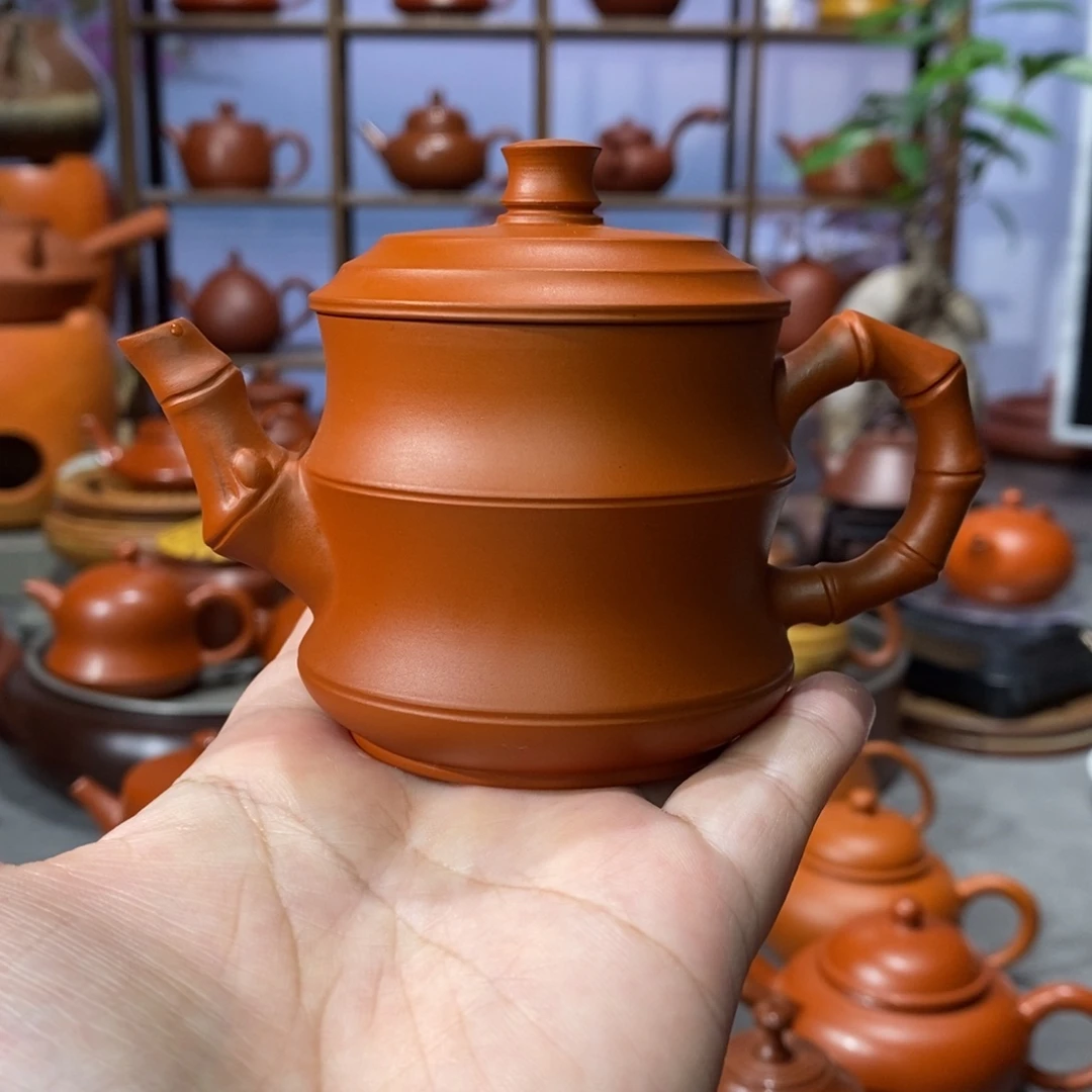 茶壶朱泥吴炫杰朱泥竹韵壶120c
