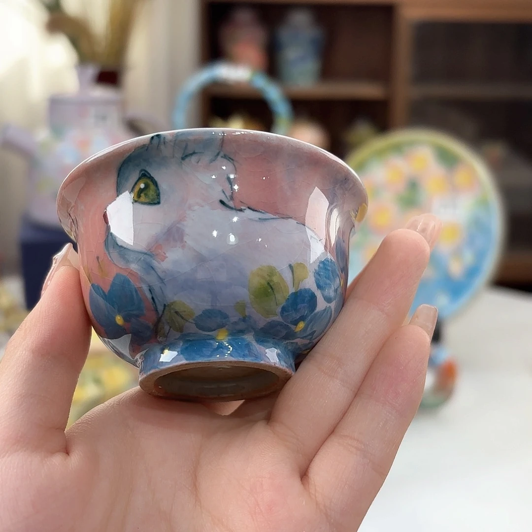 景德镇手绘高温釉下彩陶瓷茶具