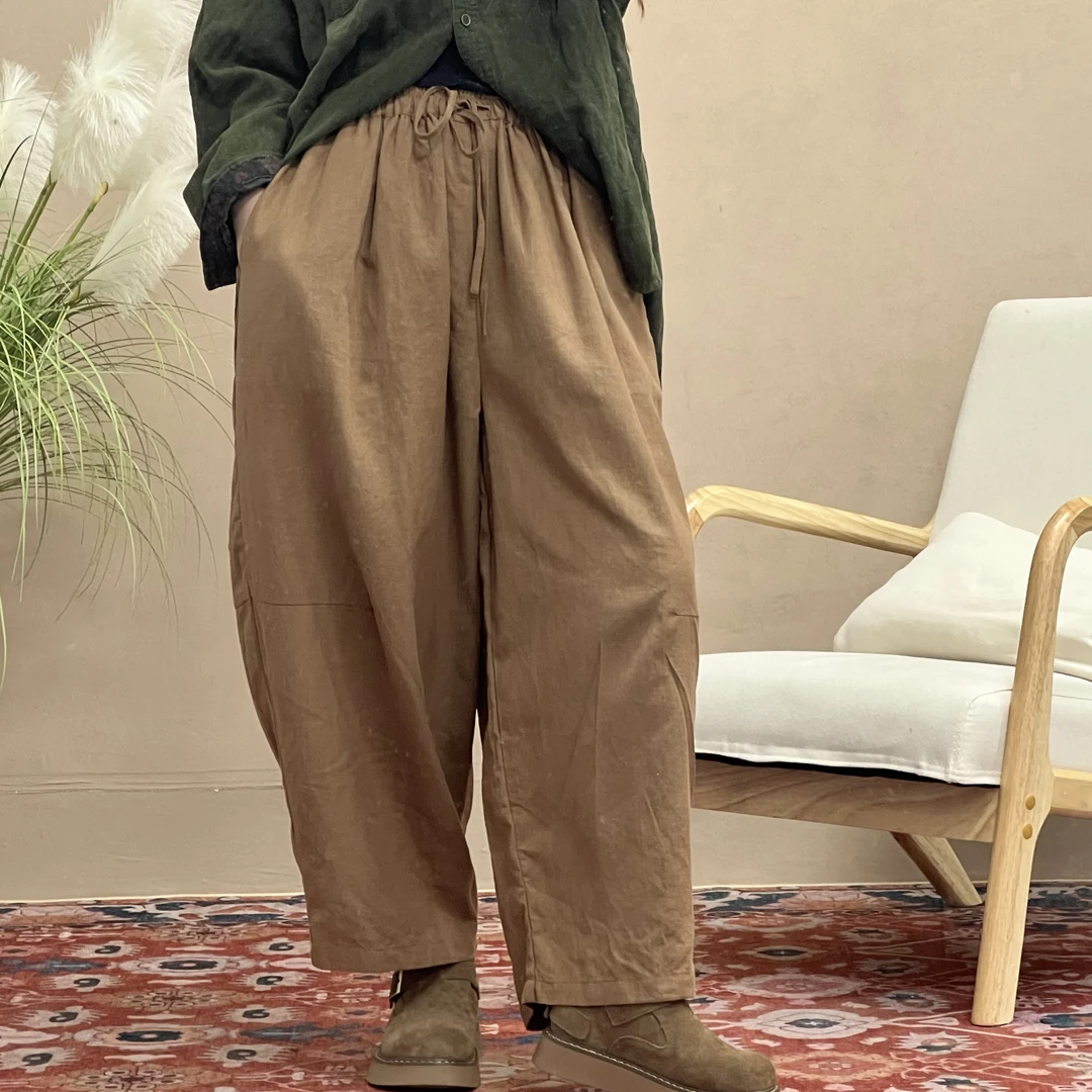 K7006萌萌设计师女装阔腿裤女秋冬宽松老爹裤（裤长90 臀围128）