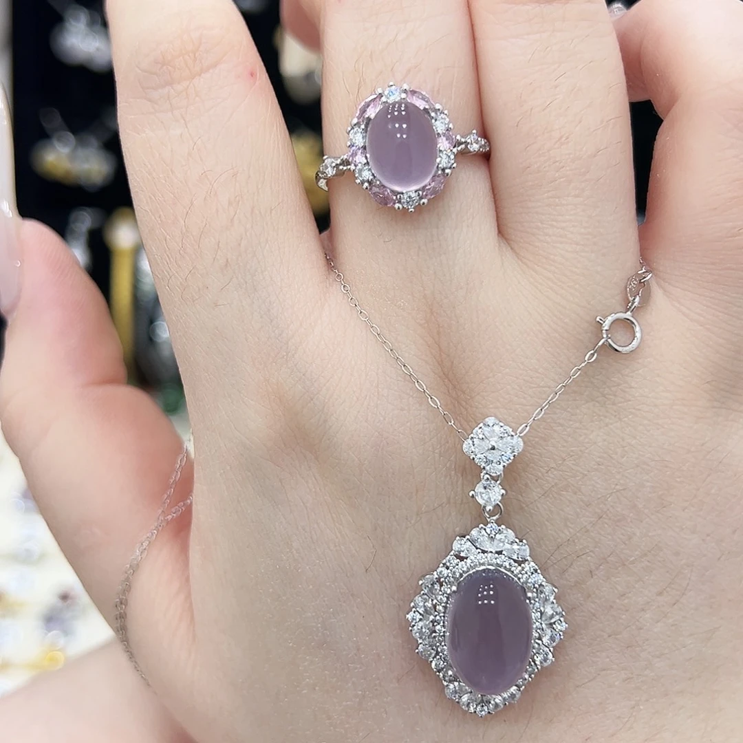 赤***学萤石银S925镶嵌戒指