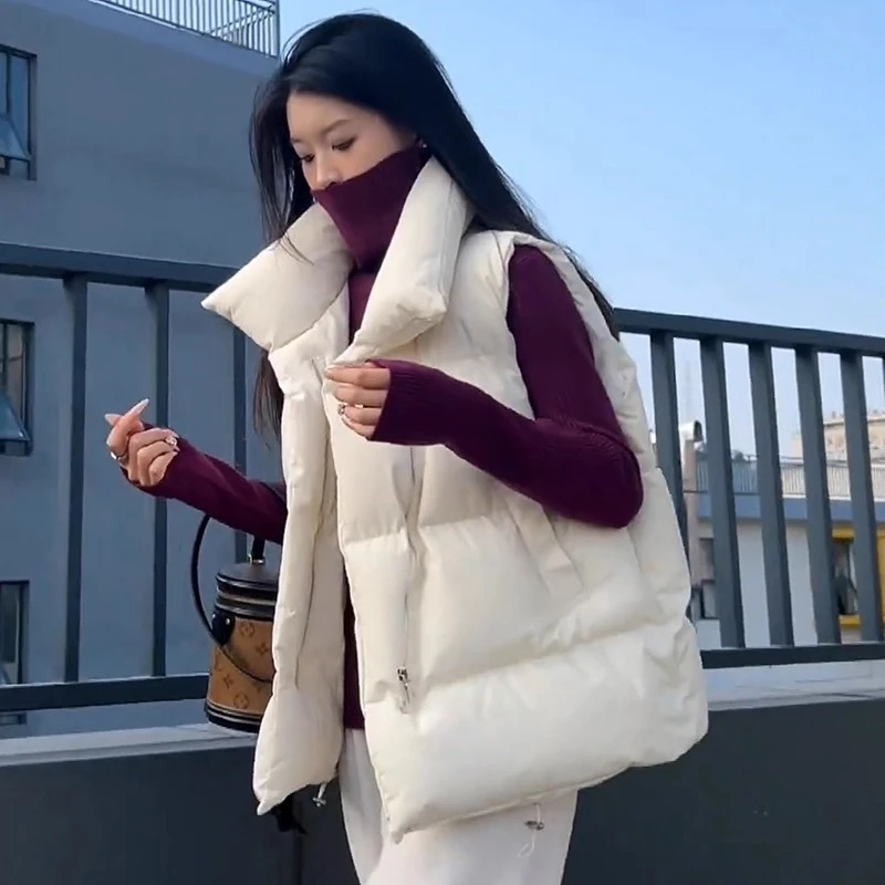 2025秋冬新款马甲女韩版宽松加厚坎肩时尚百搭背心马夹外套