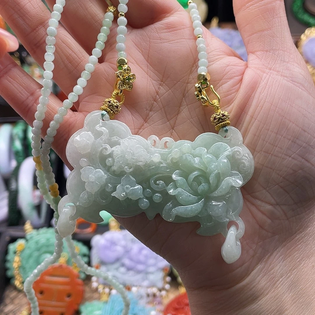 翡翠未镶嵌颈饰代编织