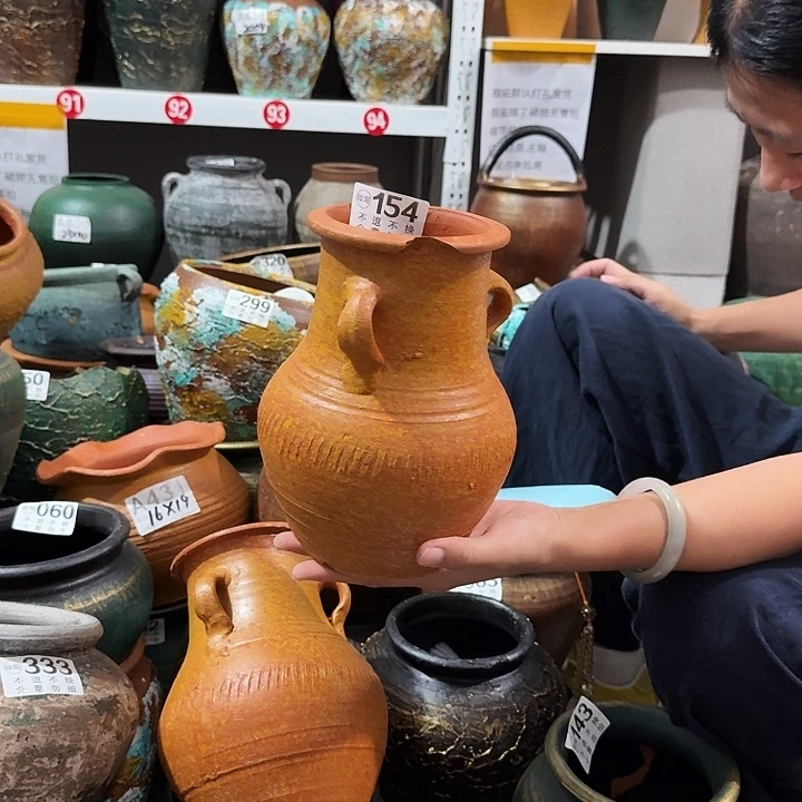 瑕疵黄色三耳154高度21口径11