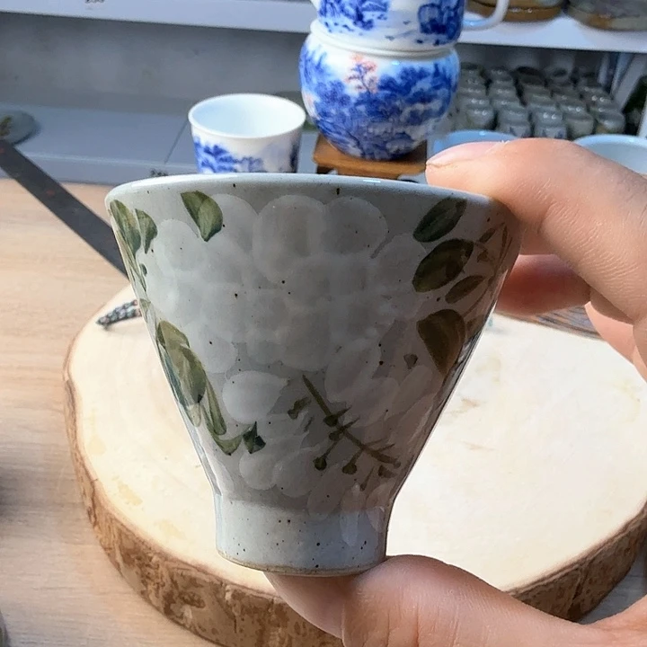 景德镇陶瓷手工手绘斗笠杯