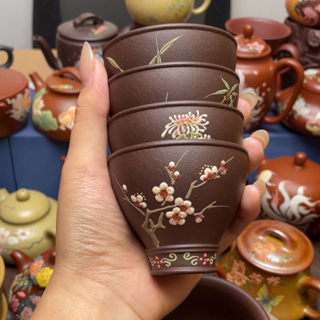 茶杯紫砂紫砂主人杯礼盒装