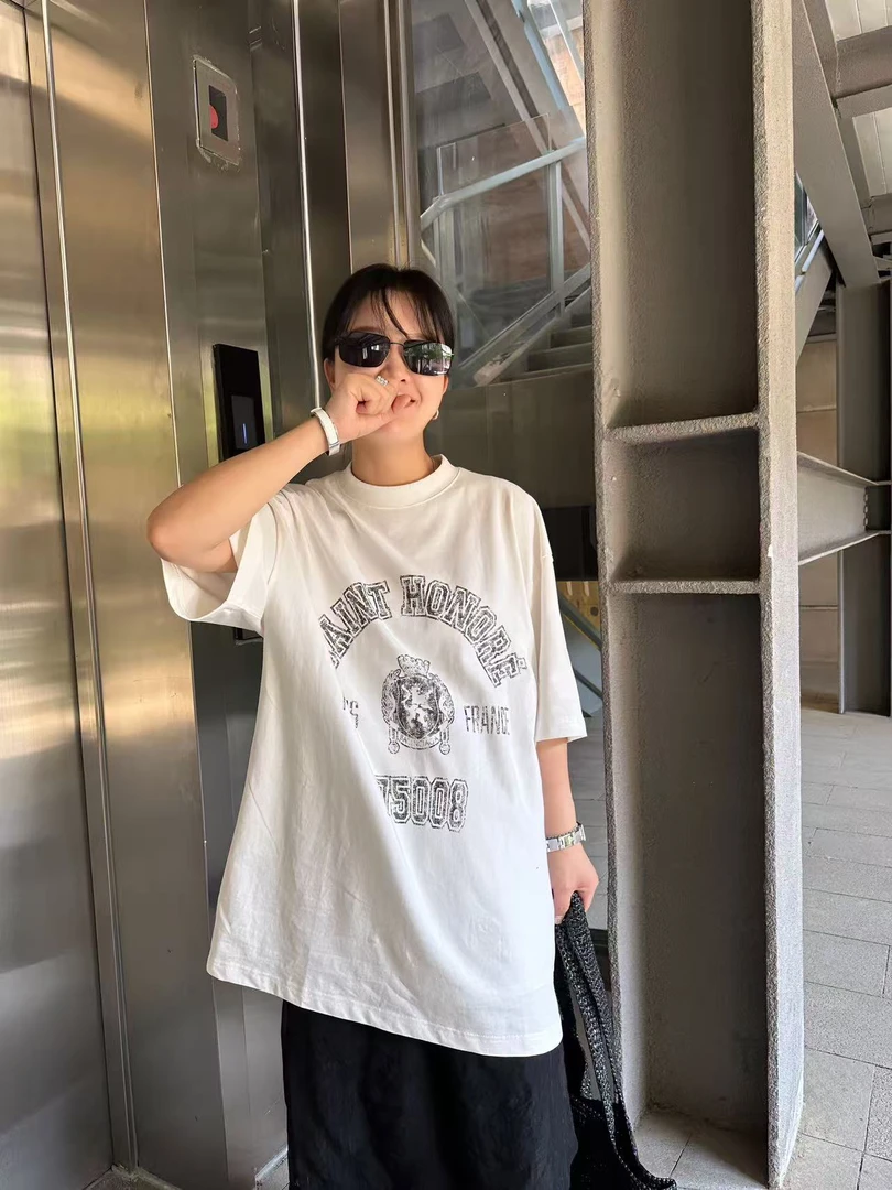 3CC【巴黎周末】100棉复古印花水洗T恤百搭显瘦男女可穿89023