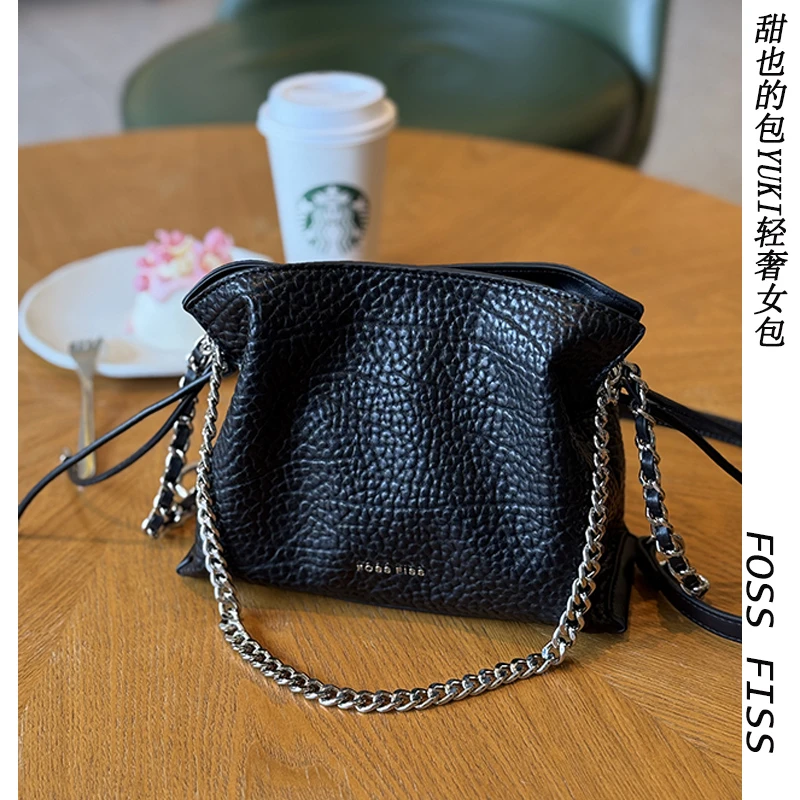 FOSSFISS新款时尚百搭女士流浪包高级感小众复古手提单肩斜挎包女