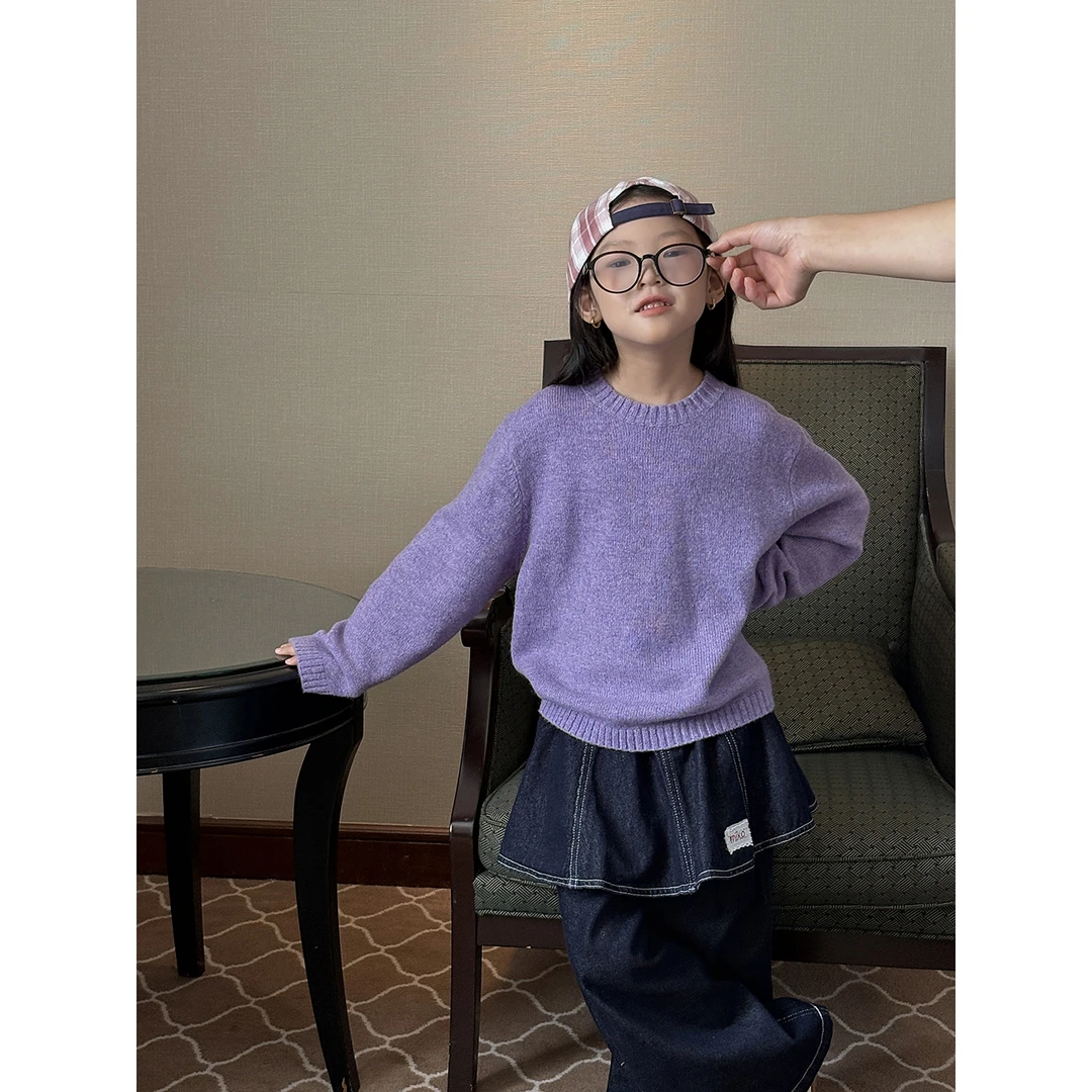 Harper kids 韩系中大童简约休闲宽松针织毛衣 H25B030855