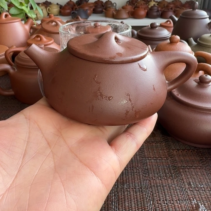 紫砂茶杯紫泥景舟微微瑕200cc