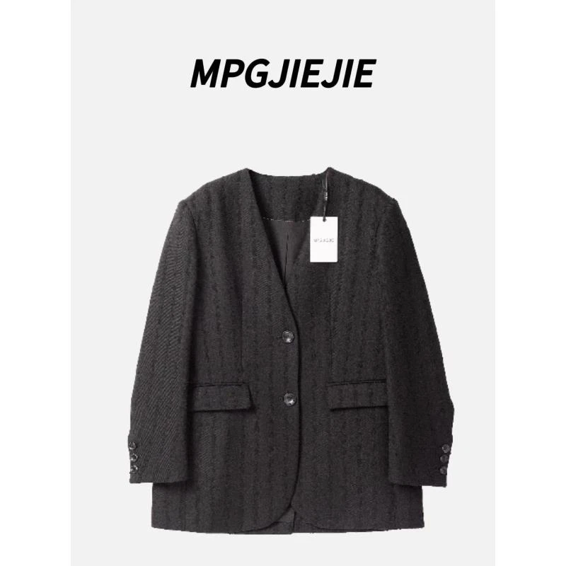 MPGJIEJIE【又一】气质通勤休闲时尚黑色轻奢香风小众外套