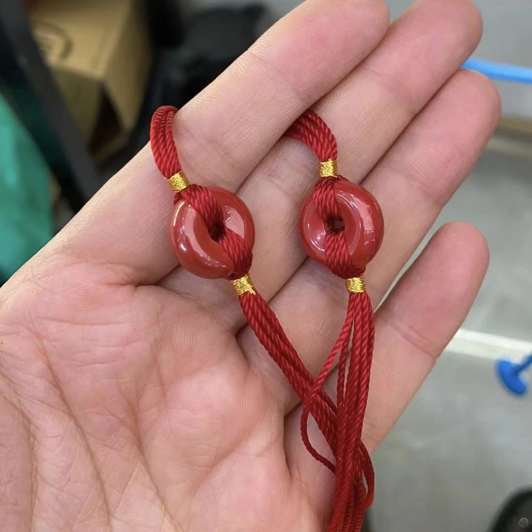 非金属锦纶手链 幸福红绳手链女款手工时尚编织红色编绳手编单圈