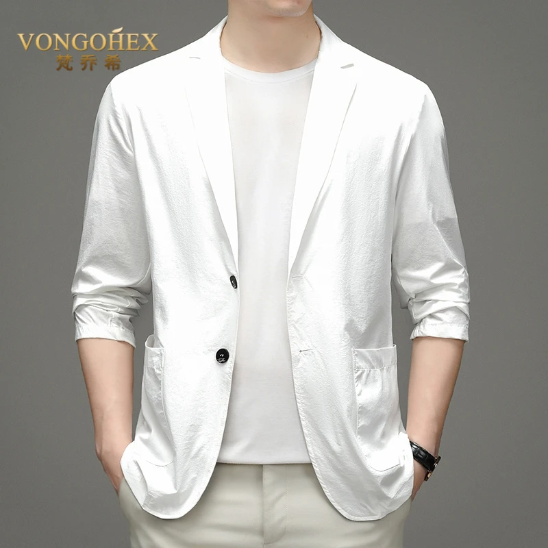 VONGOHEX轻薄小西装外套男夏季新款时尚休闲单西冰丝西服防晒衣