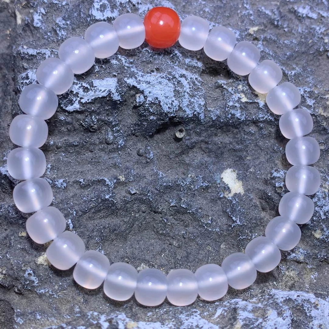 玛瑙/玉髓未镶嵌保山荔枝冻8×7老型单圈