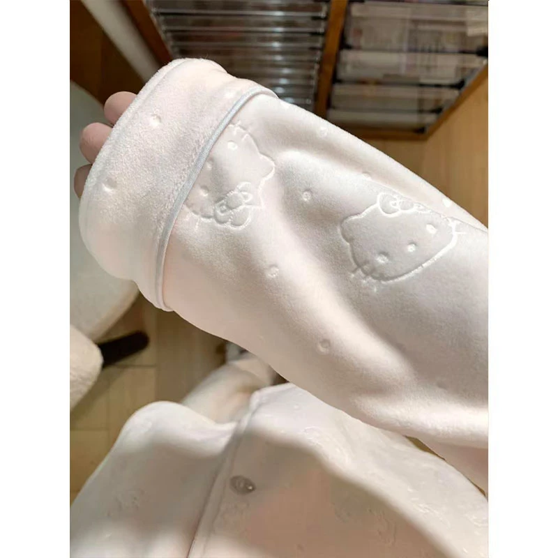 粉色HelloKitty秋冬季睡衣女长袖海岛绒加厚卡通可爱高级感家居服